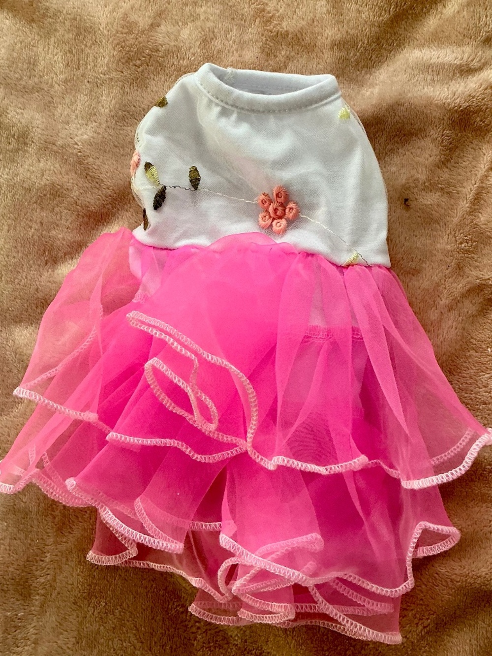 Pink tutu dress with flowers